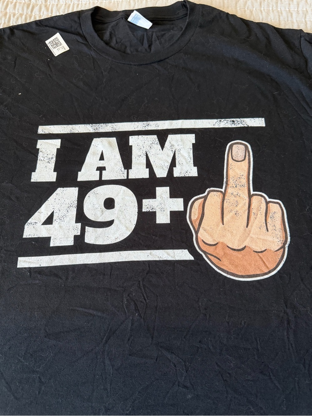 Black 50th birthday Tee - I AM 49+ XL
